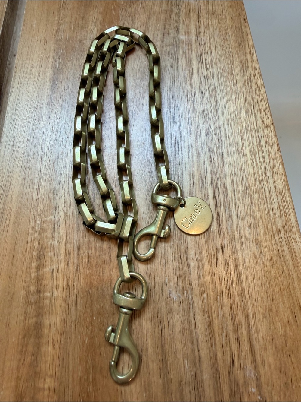 Clare V Clare V gold box chain shoulder strap